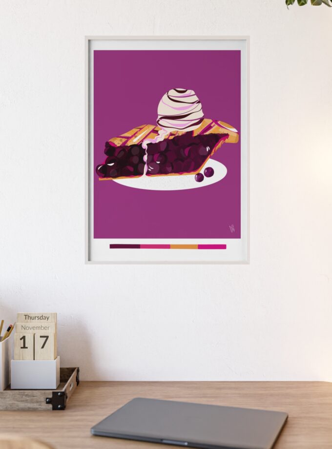 Blueberry Pie Poster, Framed