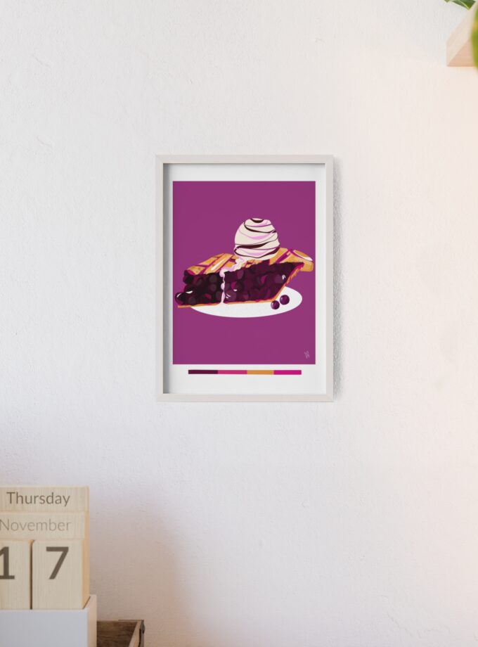 Blueberry Pie Poster, Framed
