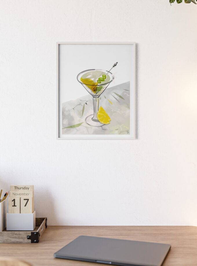 Dirty Martini Poster, Framed