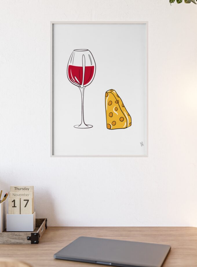 Girl Dinner Poster, Framed