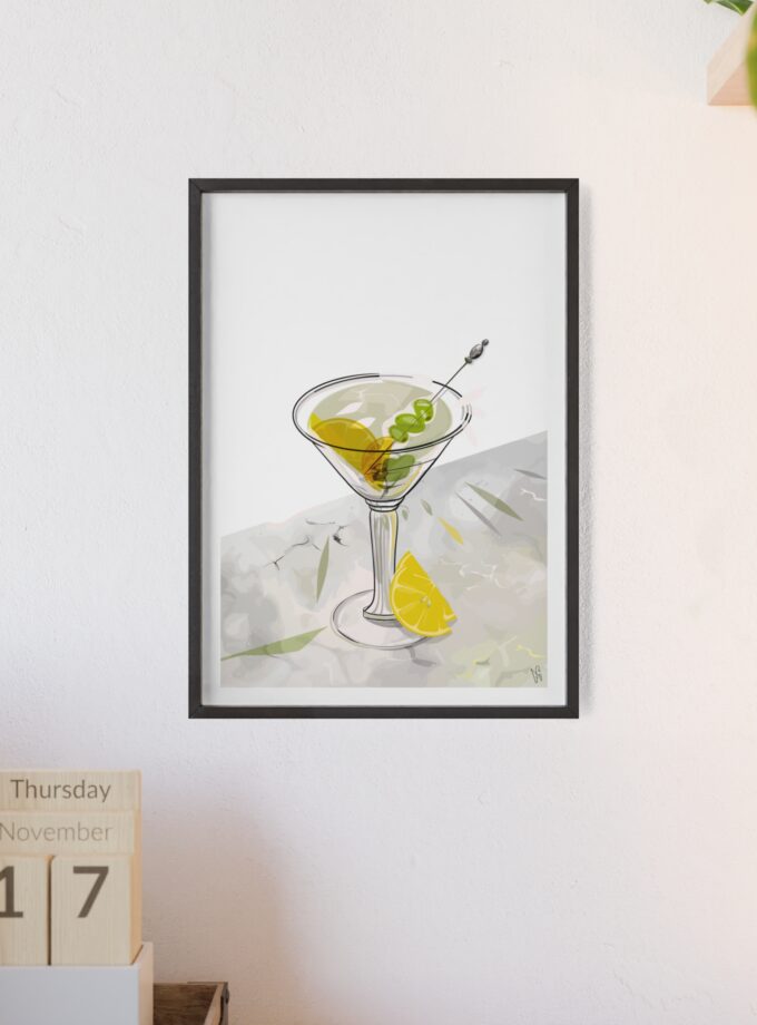 Dirty Martini Poster, Framed