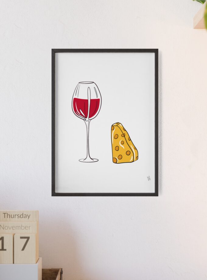 Girl Dinner Poster, Framed