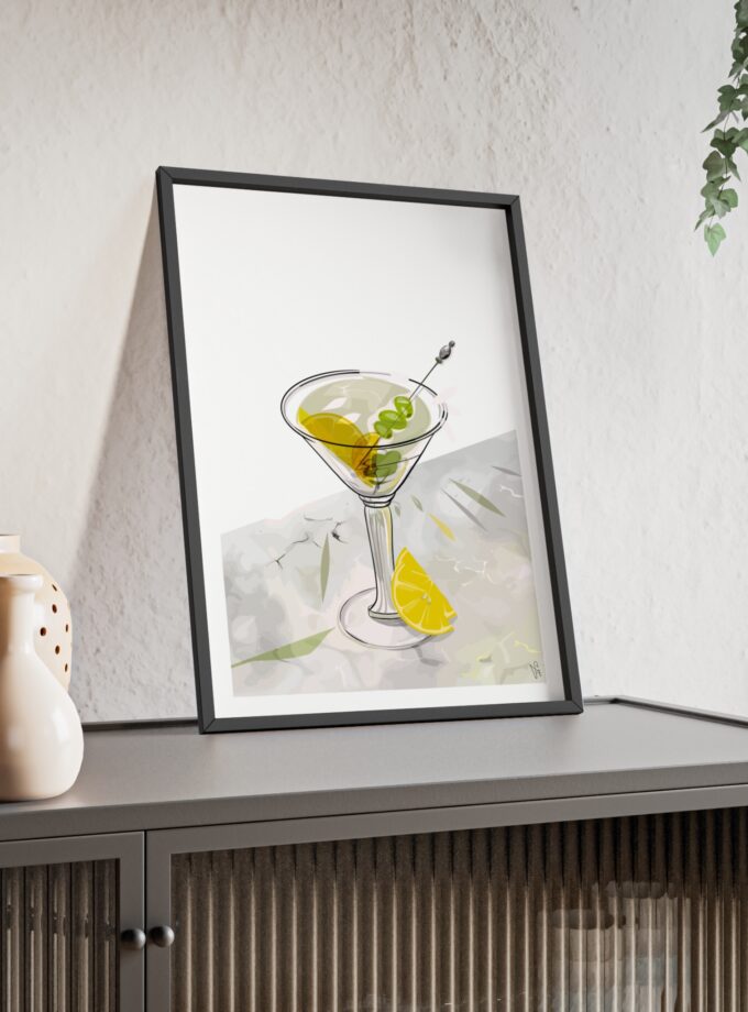 Dirty Martini Poster, Framed