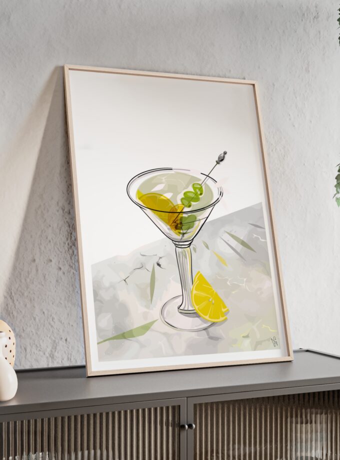 Dirty Martini Poster, Framed