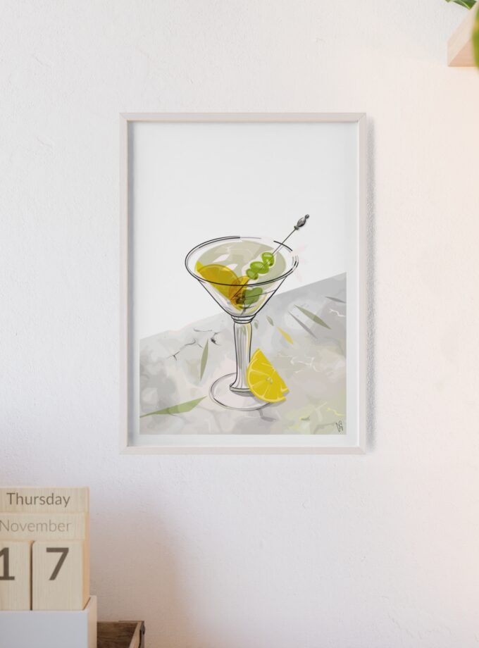 Dirty Martini Poster, Framed