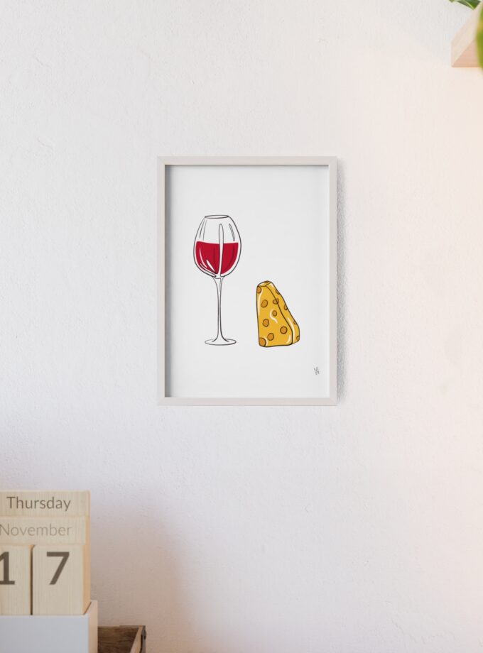 Girl Dinner Poster, Framed