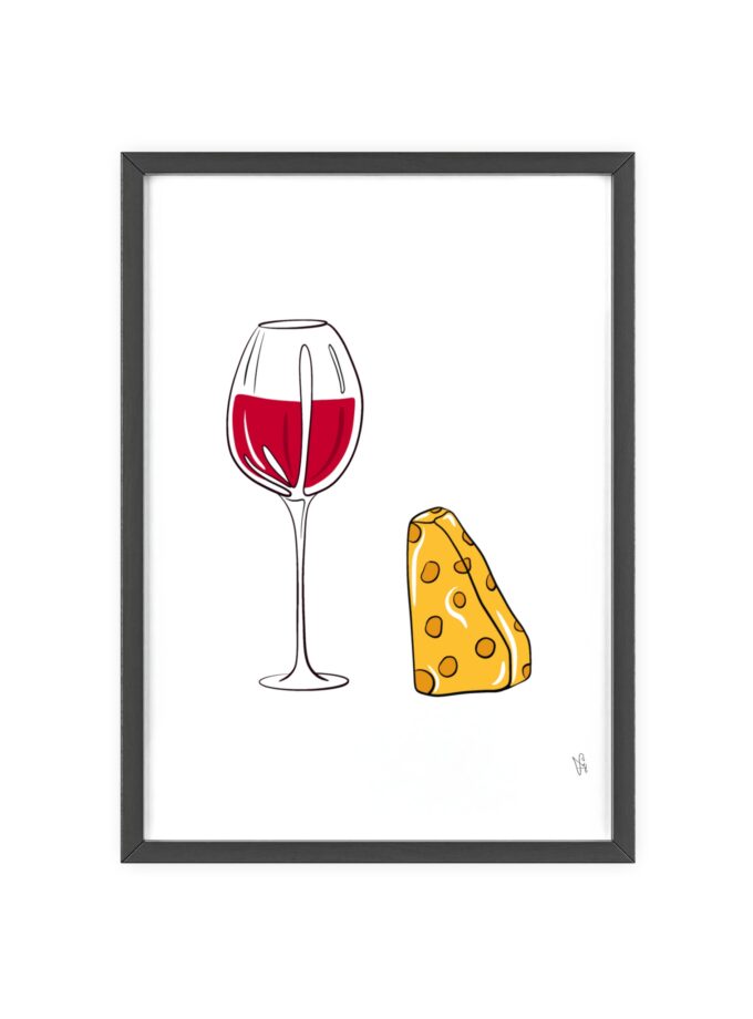 Girl Dinner Poster, Framed