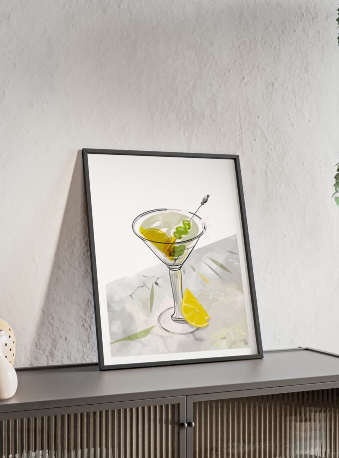 Dirty Martini Poster, Framed