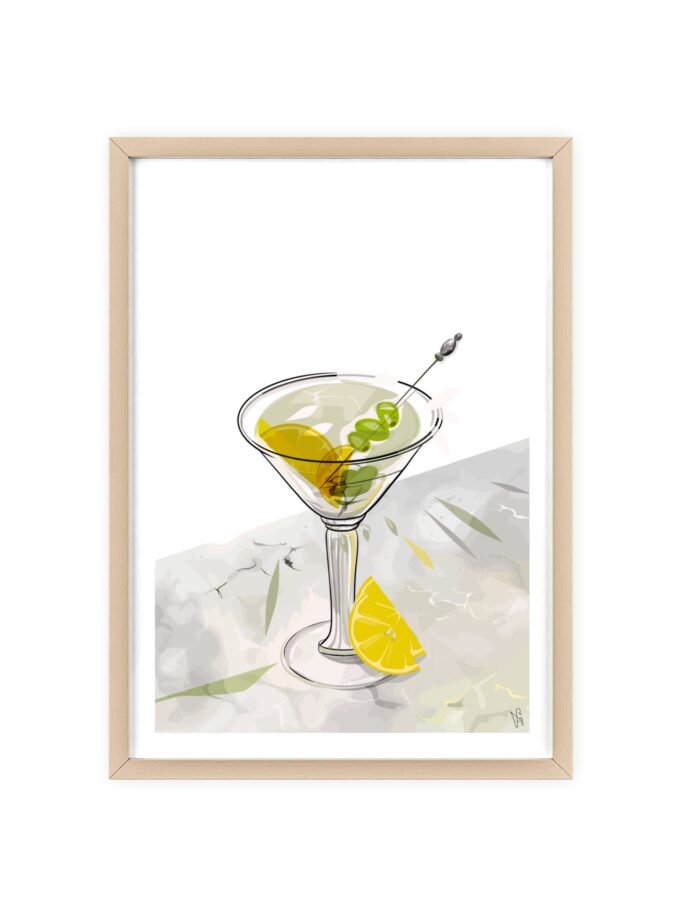 Dirty Martini Poster, Framed