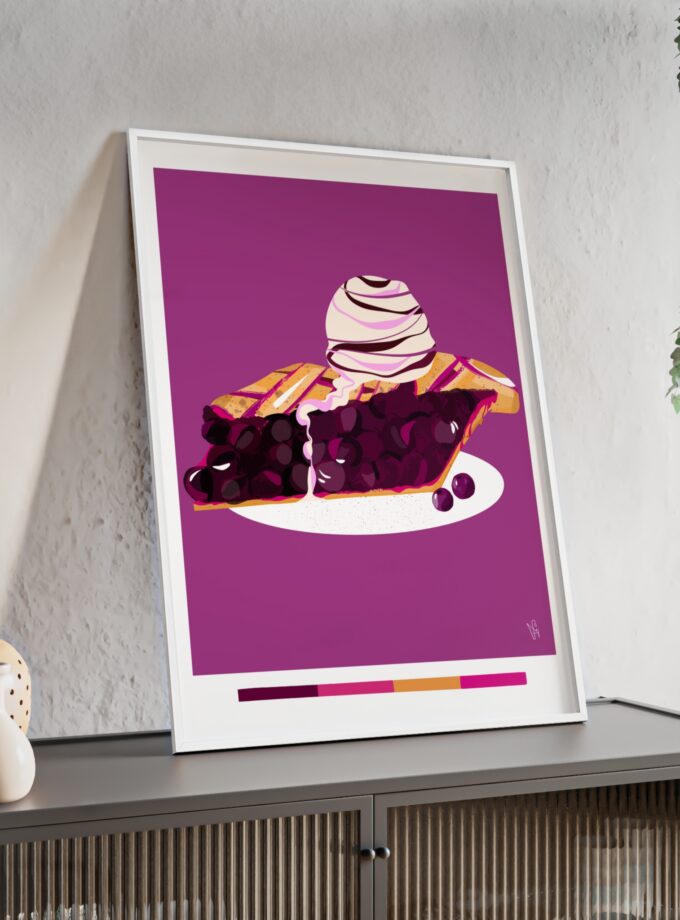 Blueberry Pie Poster, Framed