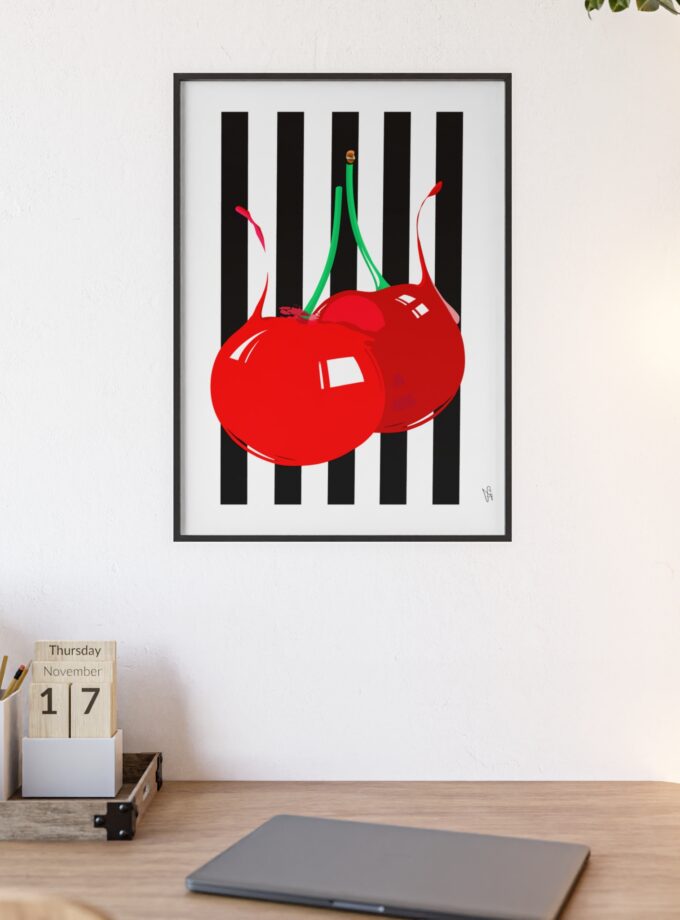 Cherries Poster, Framed