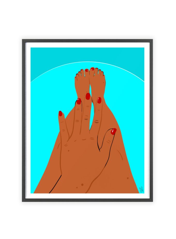 By The Pool Poster, Framed