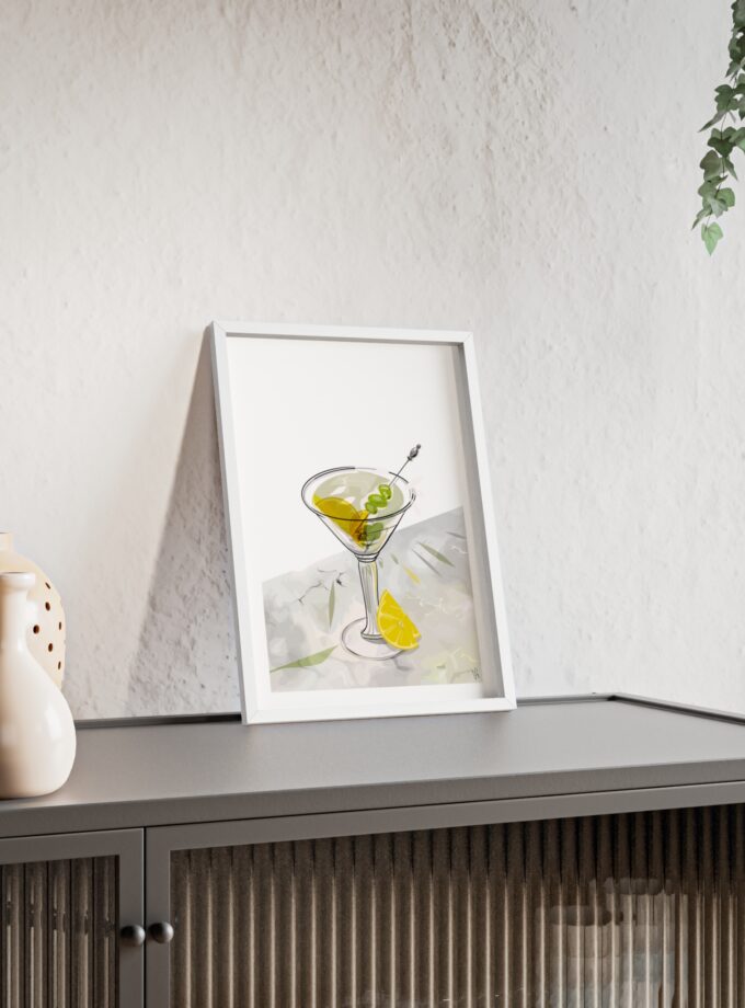 Dirty Martini Poster, Framed