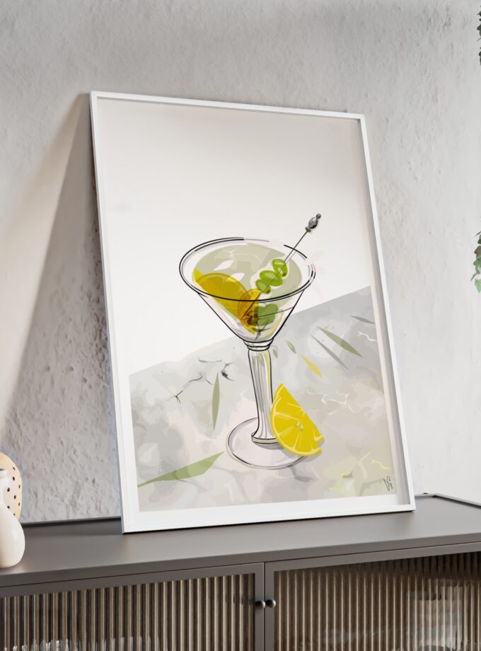 Dirty Martini Poster, Framed