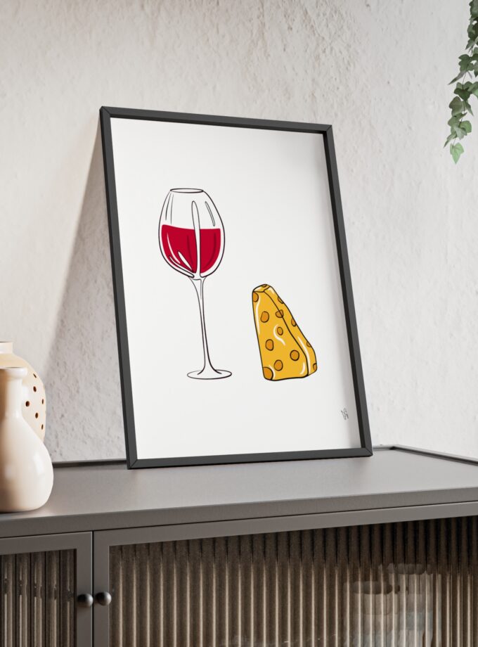 Girl Dinner Poster, Framed