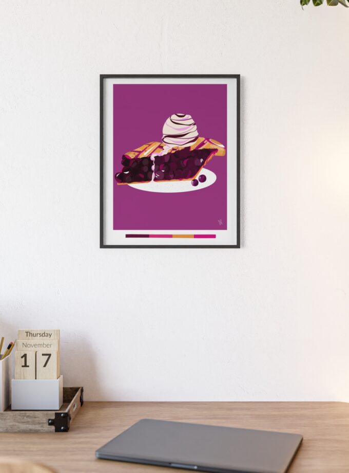 Blueberry Pie Poster, Framed