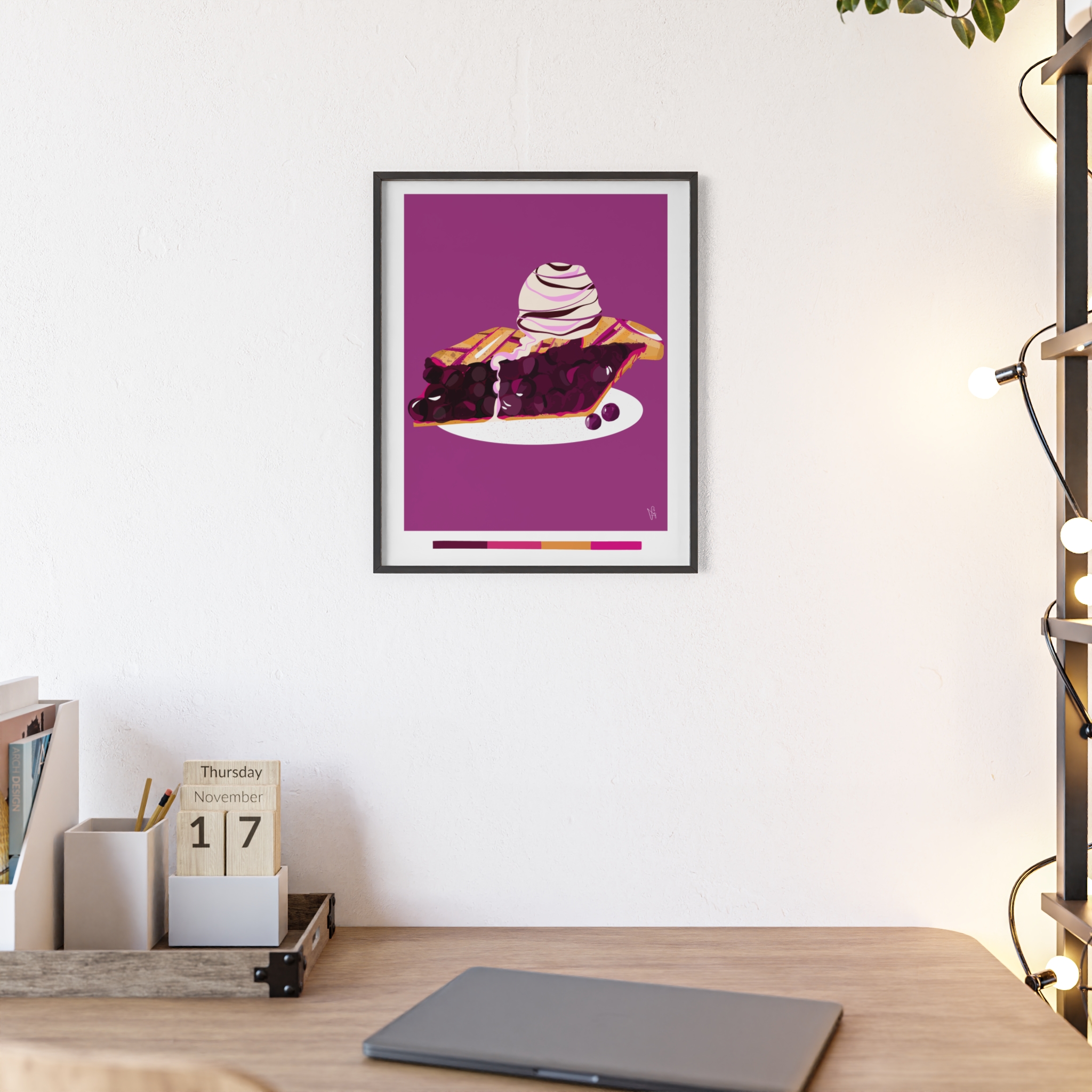 Blueberry Pie Poster, Framed - Image 4