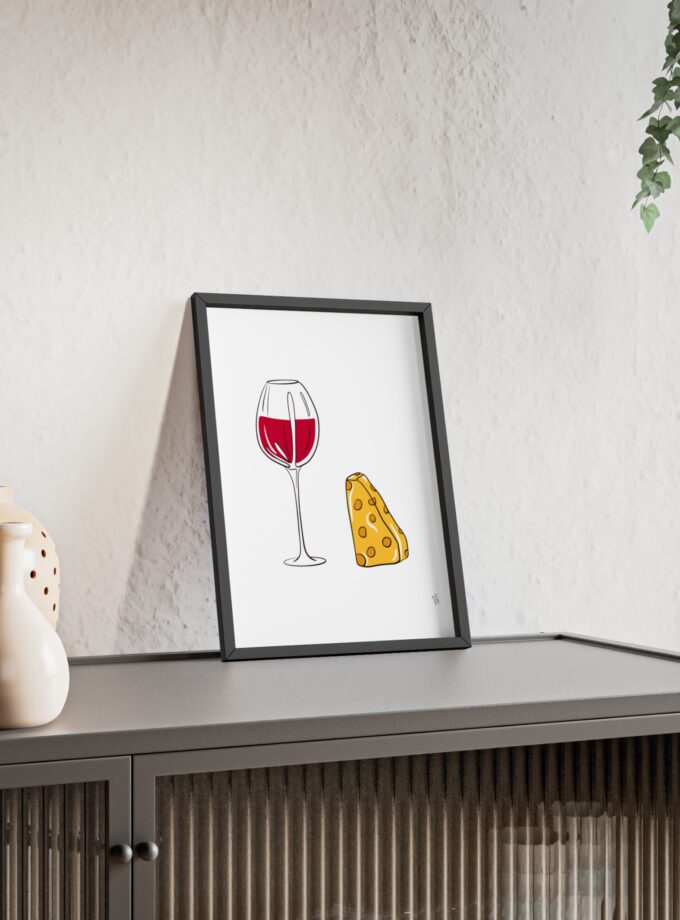 Girl Dinner Poster, Framed