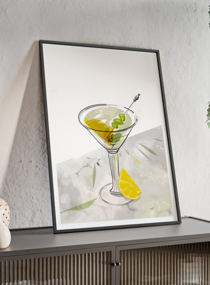 Dirty Martini Poster, Framed