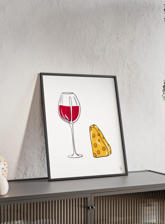 Girl Dinner Poster, Framed