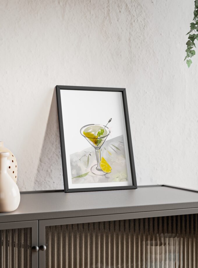 Dirty Martini Poster, Framed