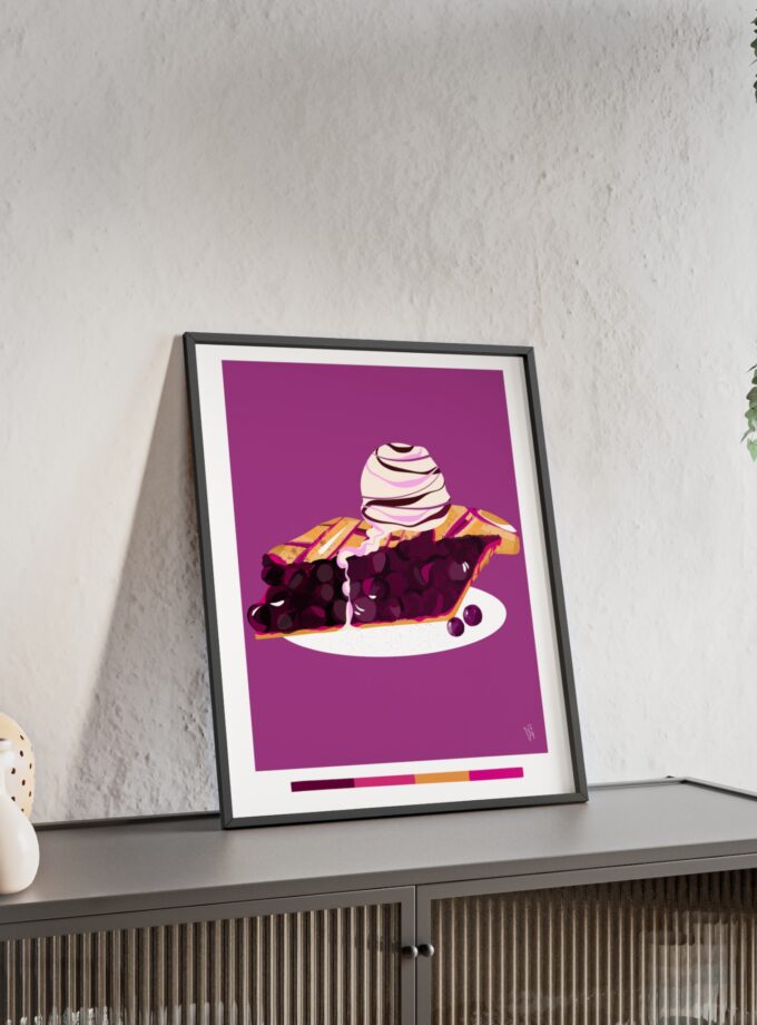 Blueberry Pie Poster, Framed