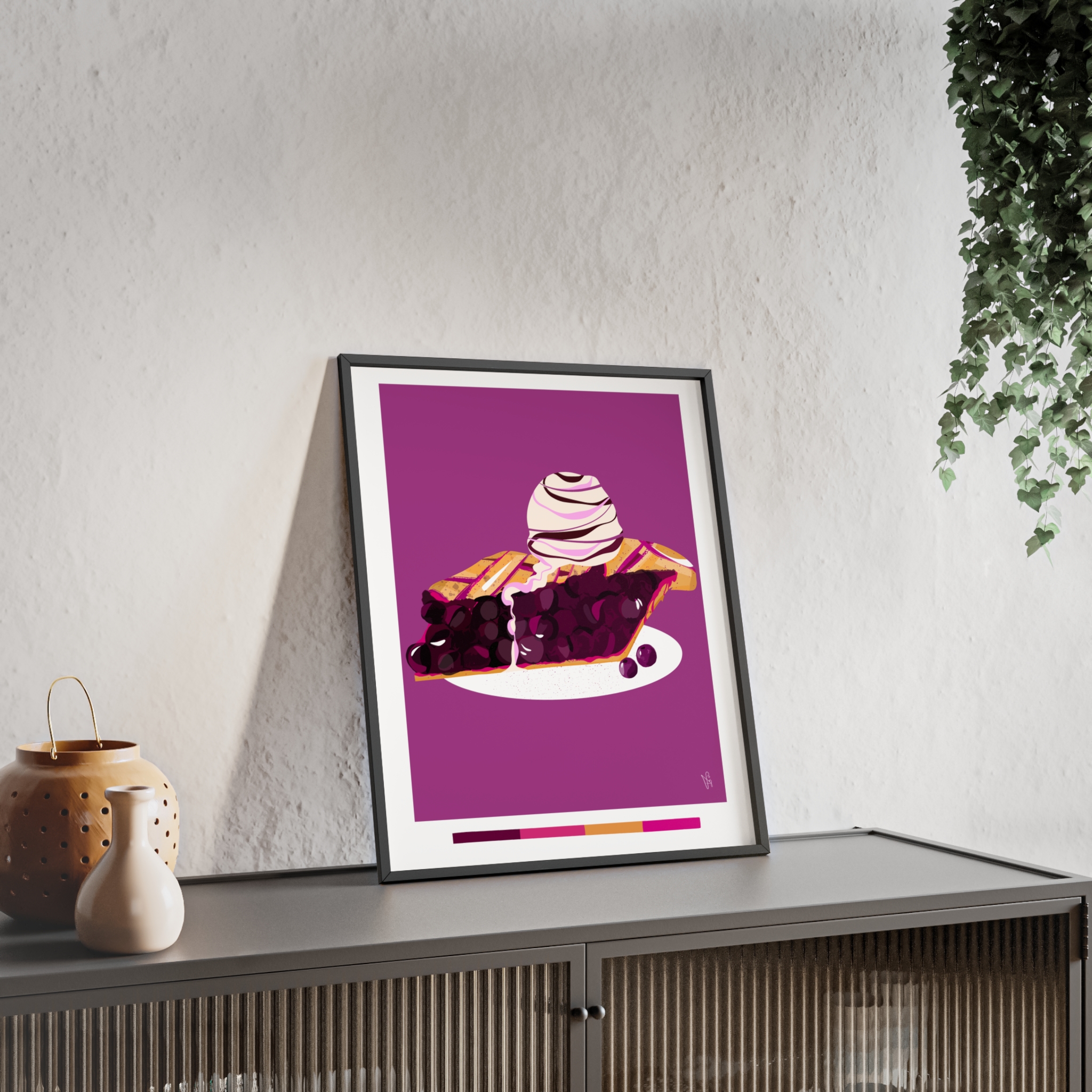 Blueberry Pie Poster, Framed - Image 3