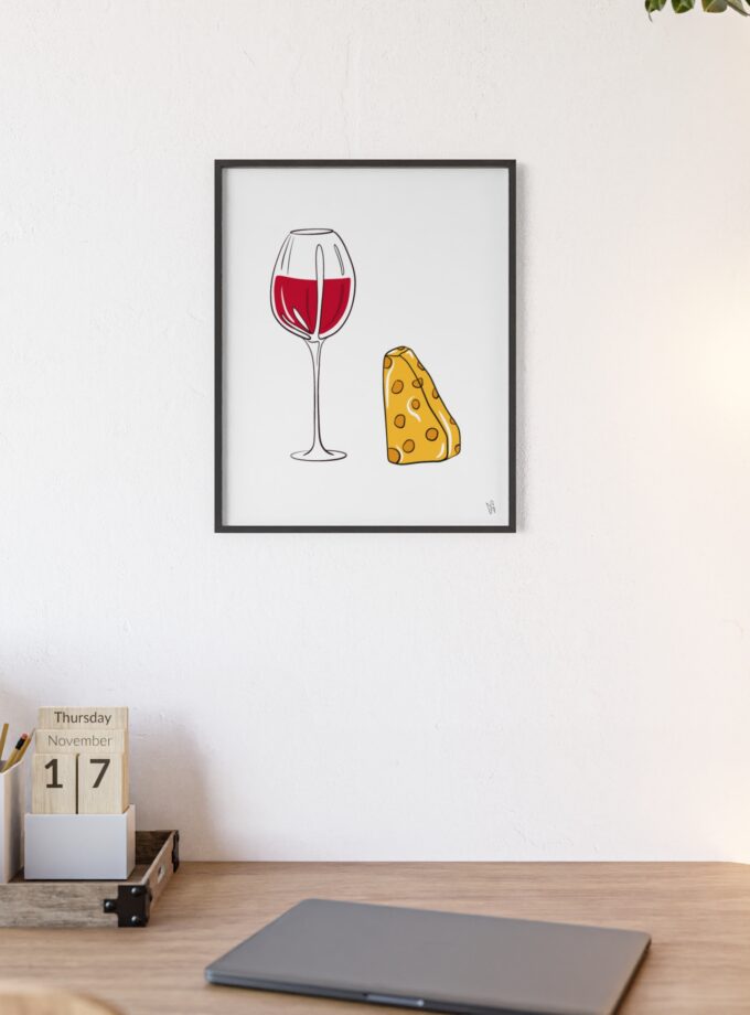 Girl Dinner Poster, Framed