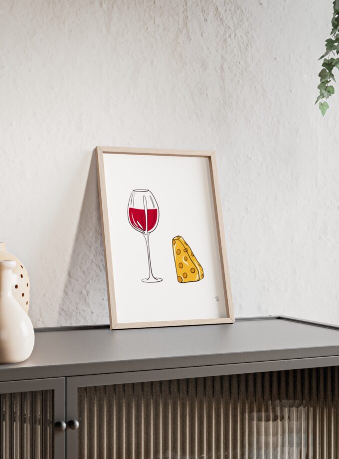 Girl Dinner Poster, Framed