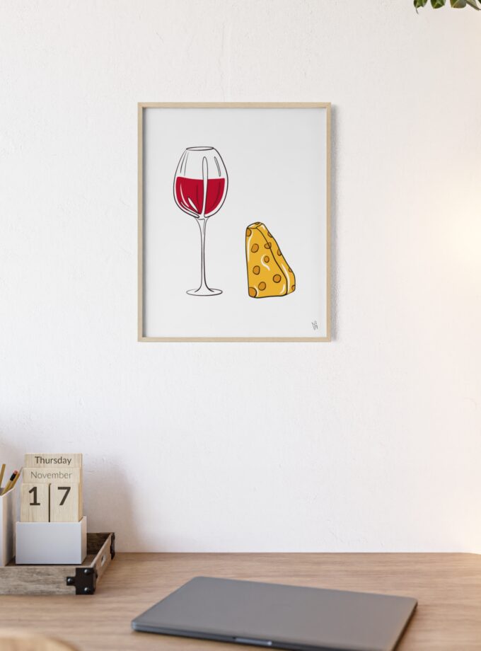 Girl Dinner Poster, Framed