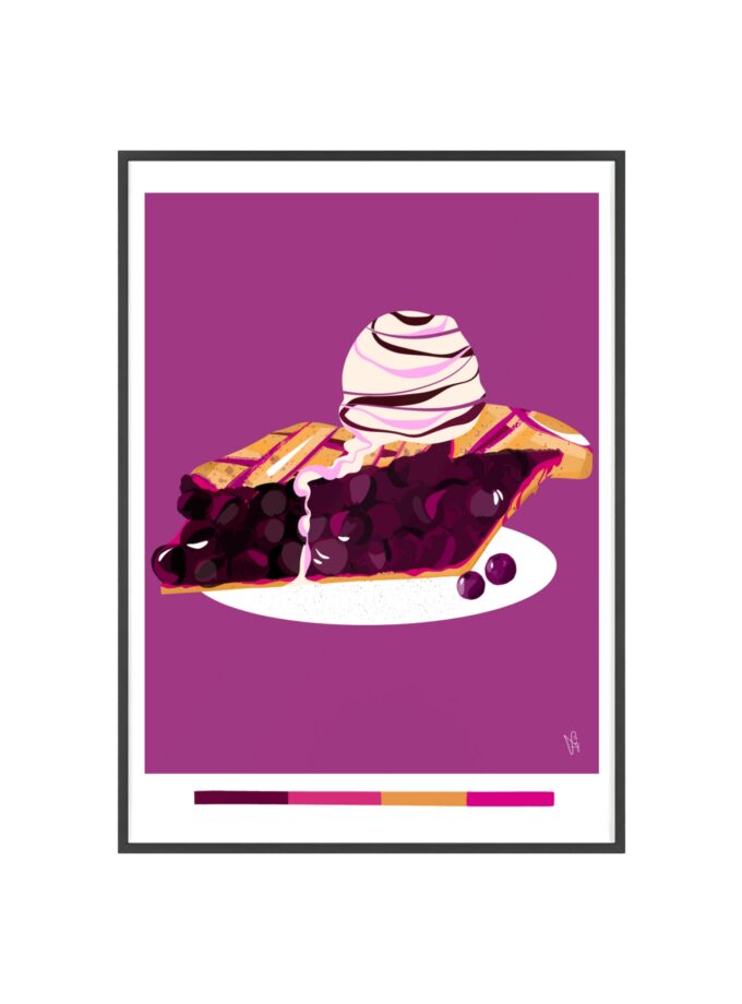 Blueberry Pie Poster, Framed
