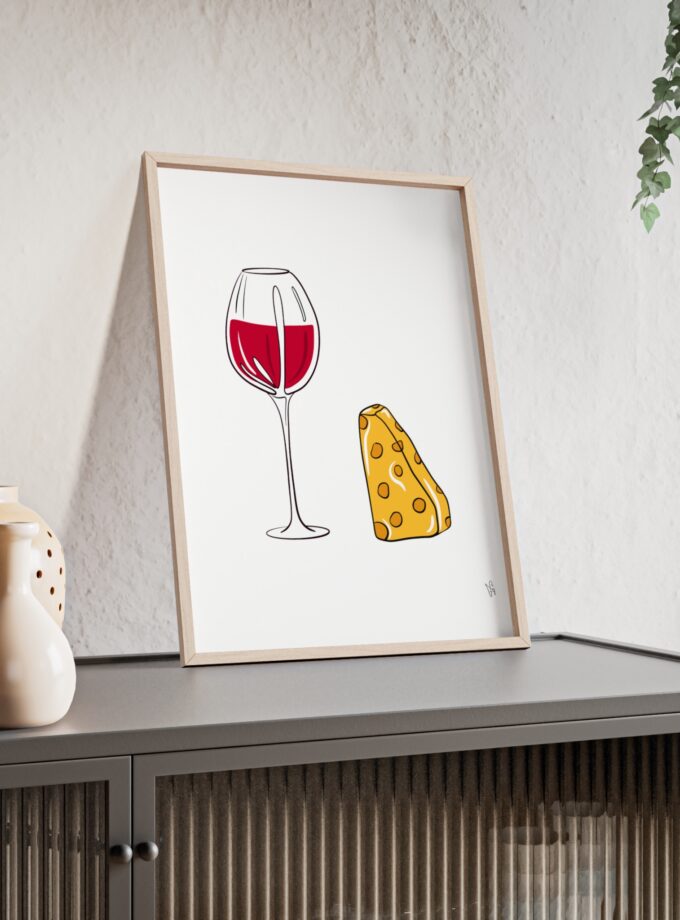 Girl Dinner Poster, Framed