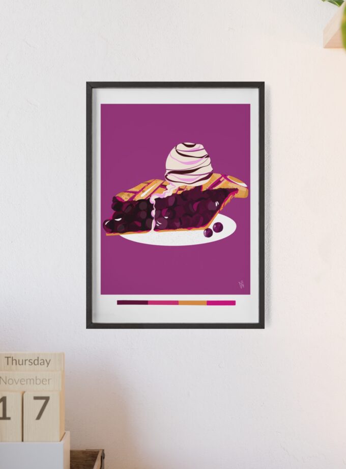 Blueberry Pie Poster, Framed