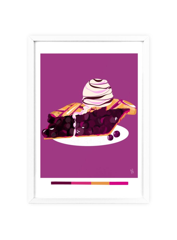 Blueberry Pie Poster, Framed