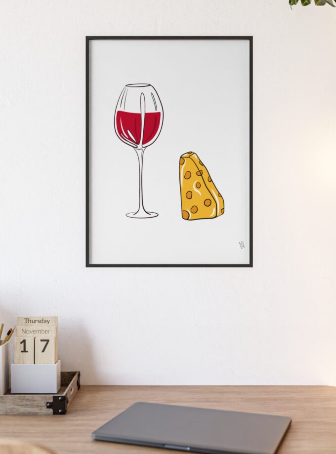 Girl Dinner Poster, Framed