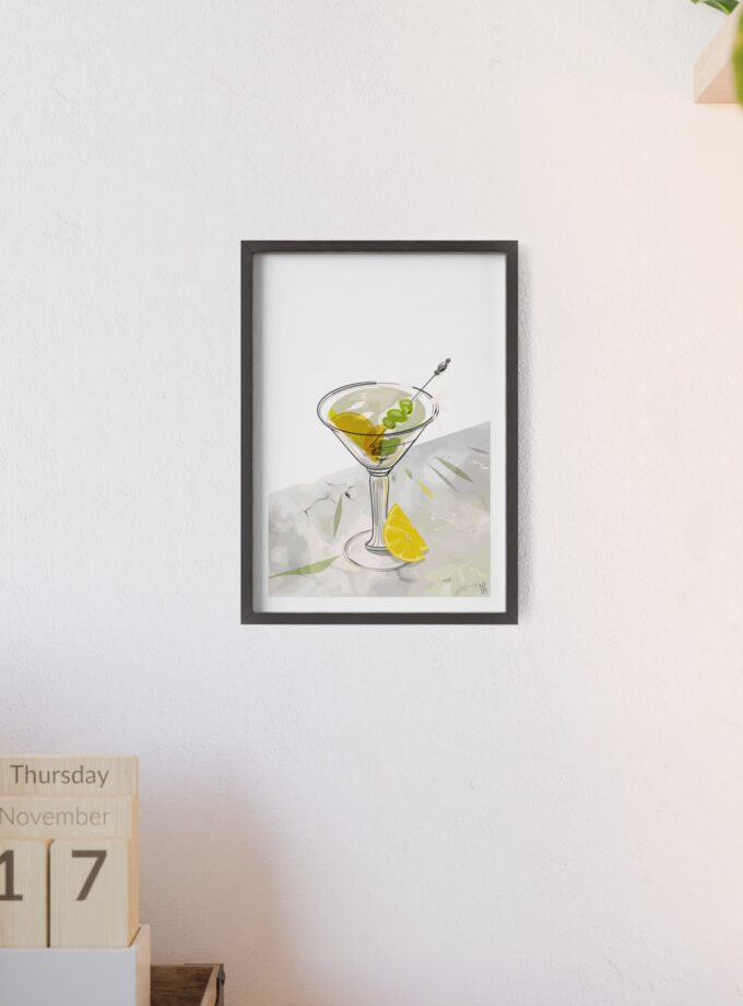 Dirty Martini Poster, Framed