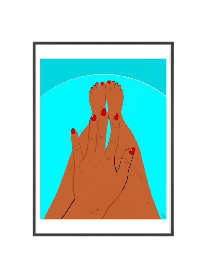 By The Pool Poster, Framed