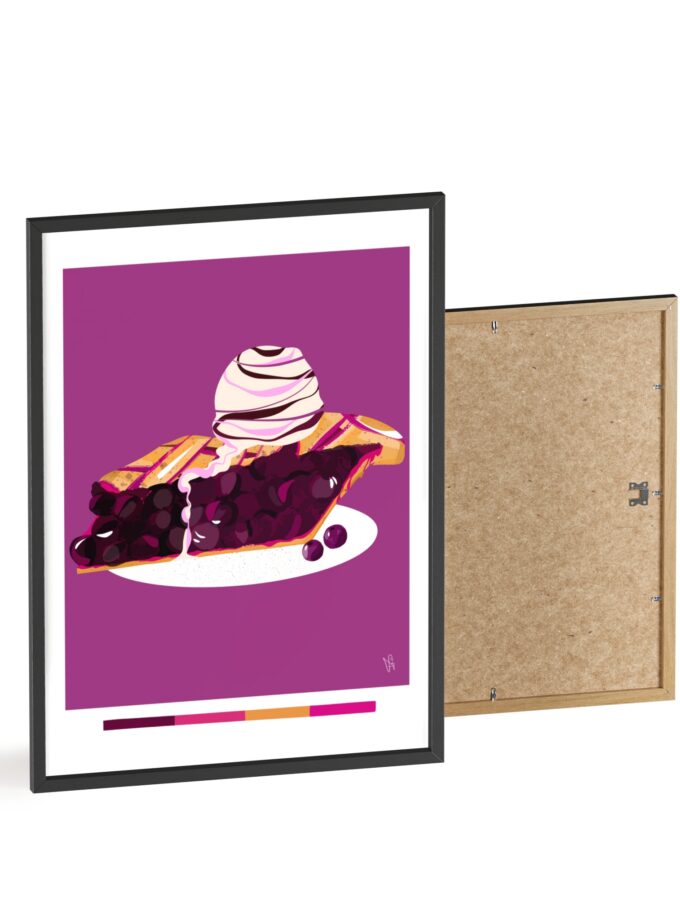 Blueberry Pie Poster, Framed