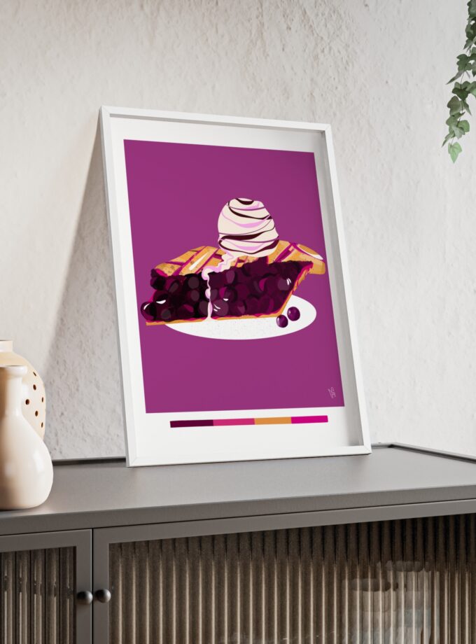 Blueberry Pie Poster, Framed