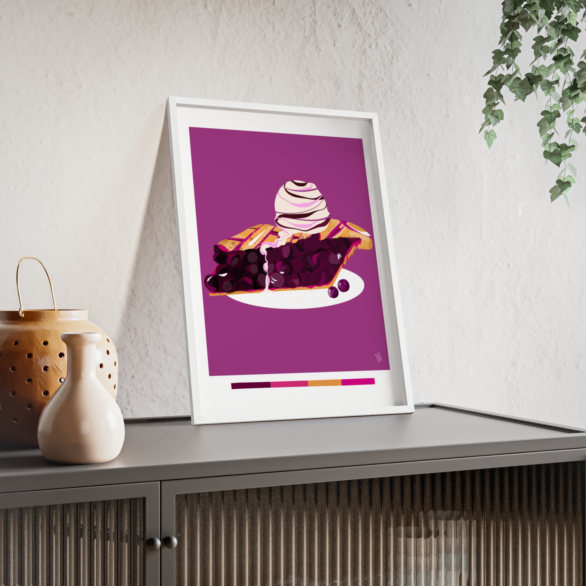 Blueberry Pie Poster, Framed - Image 47