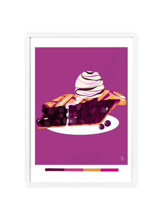 Blueberry Pie Poster, Framed
