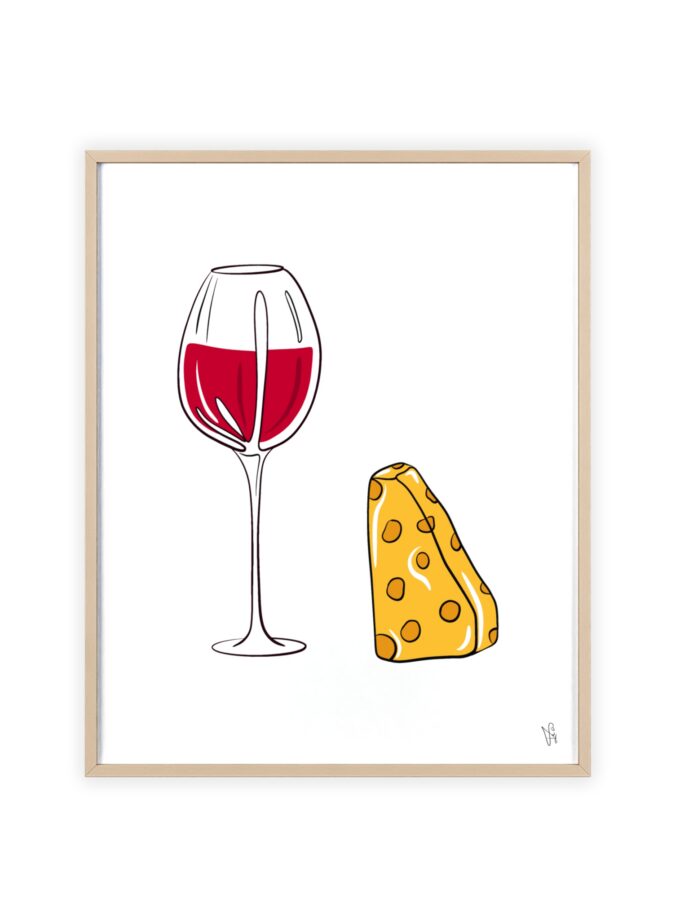 Girl Dinner Poster, Framed