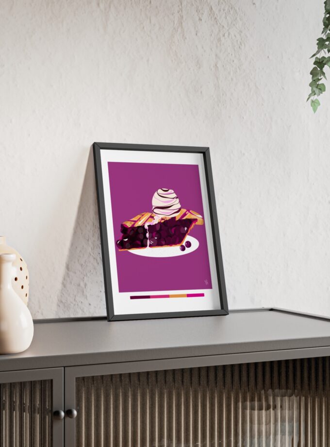 Blueberry Pie Poster, Framed