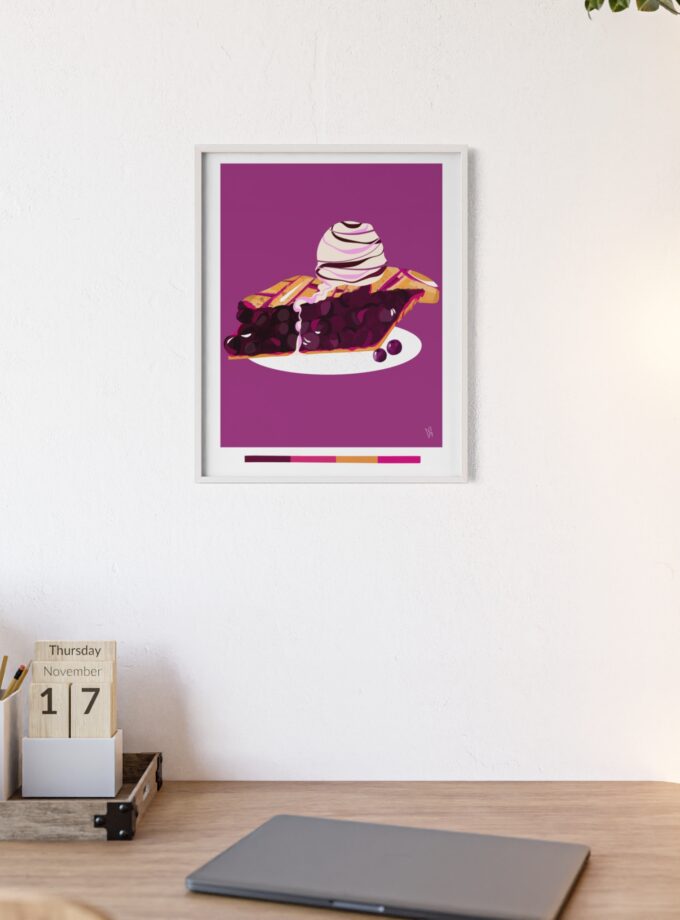 Blueberry Pie Poster, Framed