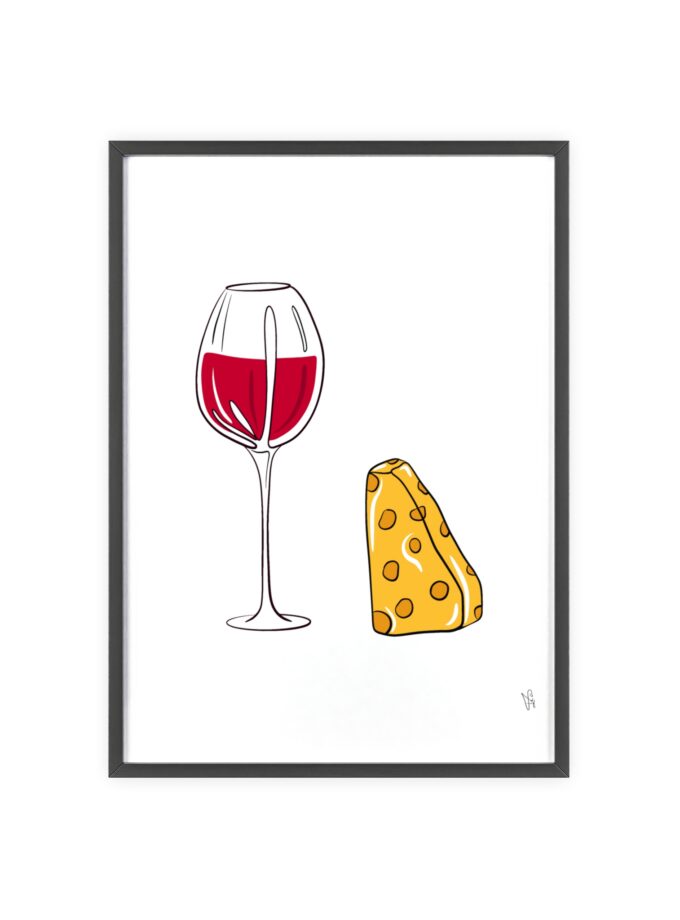 Girl Dinner Poster, Framed