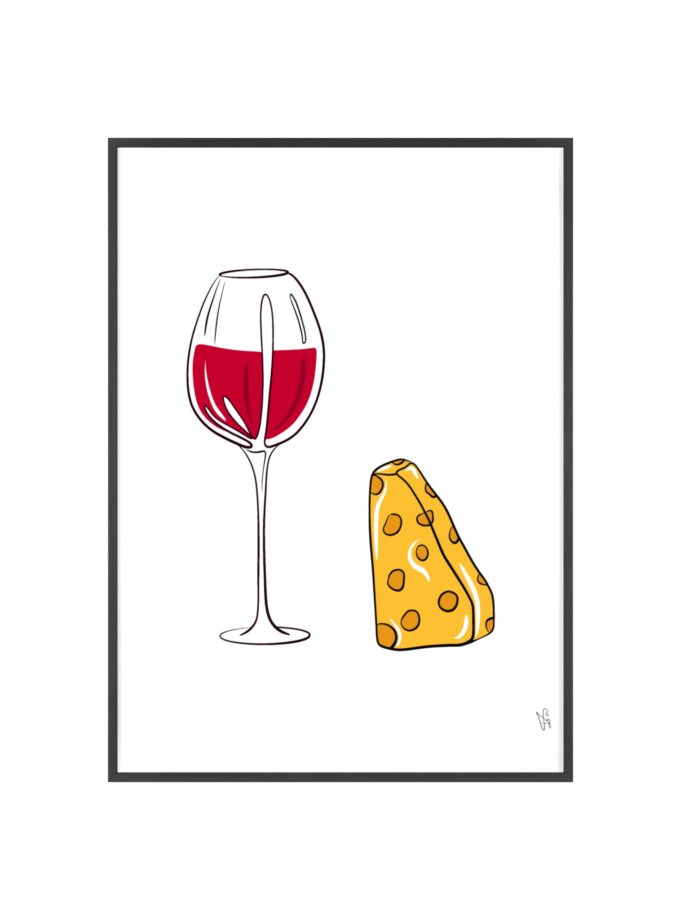 Girl Dinner Poster, Framed