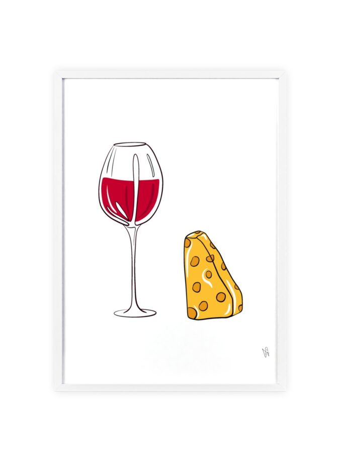 Girl Dinner Poster, Framed