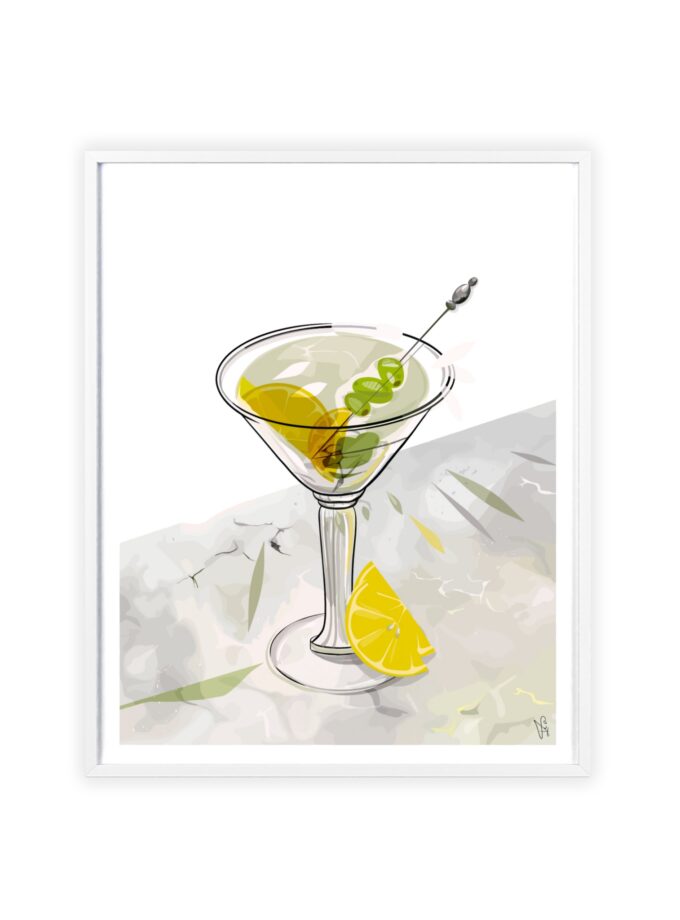 Dirty Martini Poster, Framed