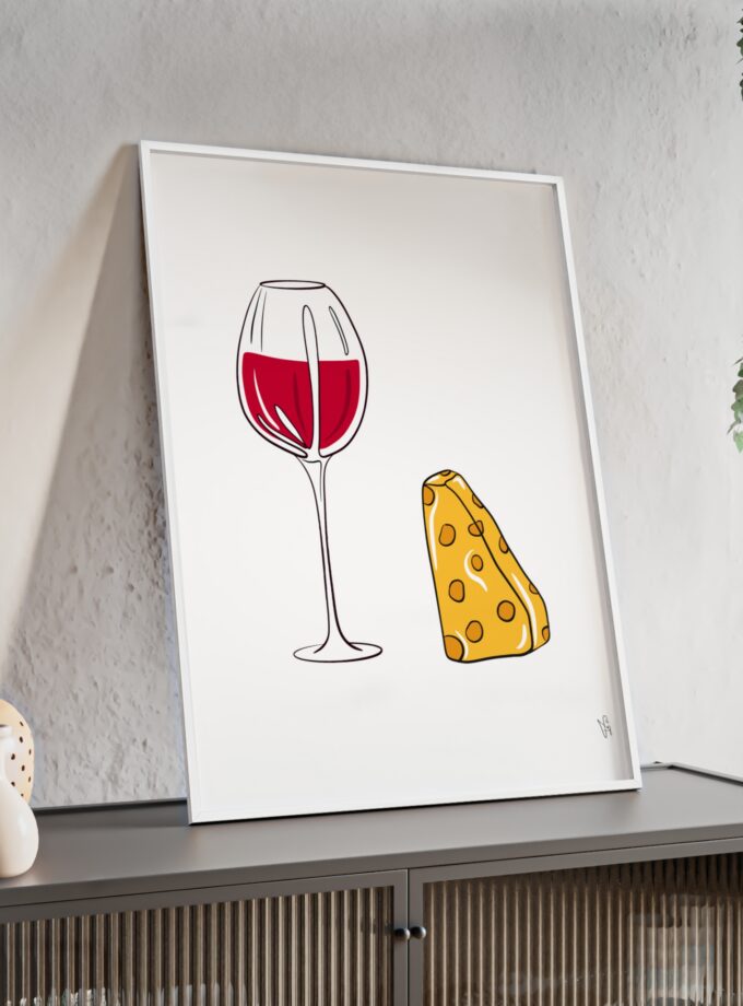 Girl Dinner Poster, Framed