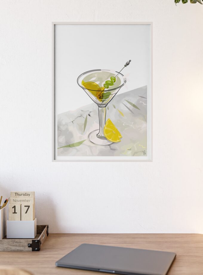 Dirty Martini Poster, Framed